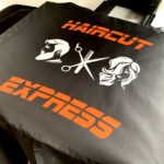 Nadruk logo metodą flex Haircut Express